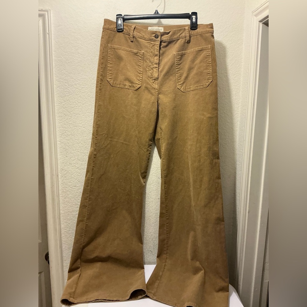 Nili Lotan Florence Wide-Leg Jeans in Camel Brown - Picture 10 of 11